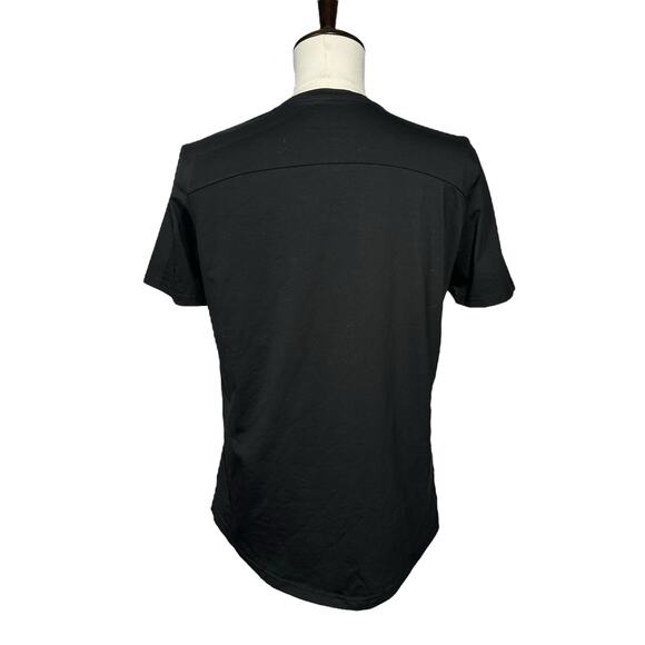 YoungLA | Men | Black Stretch Cotton Minimal Drop Cut Logo Tee | Medium - Picture 3 of 9